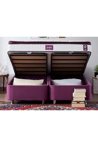Nironyatak Niron Purple Baza Ve Başlık Seti 160X200 Cm Çift Kişilik Sandıklı