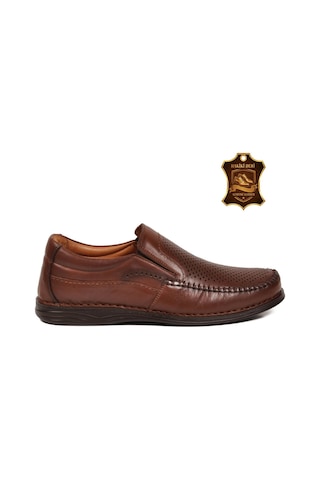 Voyager Taba Hakiki Deri Nefes Alabilen Rahat Konfor Tabanlı Erkek Casual Ayakkabı Loafer Sensitive 3237-1 M