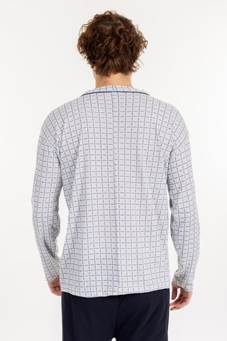 Erkek 940 Uzun Kol Boy Düğmeli Süprem Pijama Takımı Gri Gri