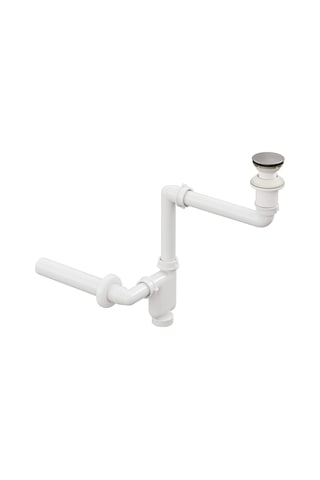 Aqua Bagno Smart Pop-up Sifon , Taşma Deliksiz Krom +comfort Yer Kazandıran Lavabo Sifonu -2 Parça Set