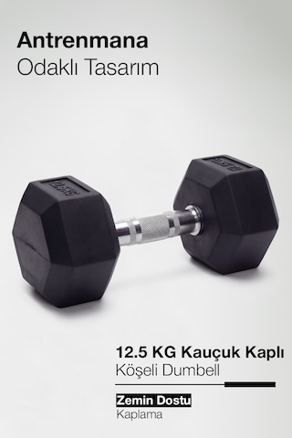Çelik Ağırlık, Metal Tutma Yerlerine Sahip Tekli Dambıl-Kdb 12.5 KG Tekli
