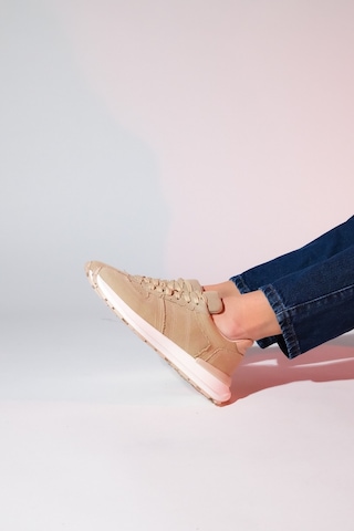 Luvishoes Rafael Bej Denim Kadın Spor Sneaker Bej