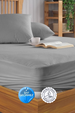 Formeya Pamukkale Gri Mikro Fitted Sıvı Geçirmez Yatak Koruyucu  TekKişilik  Alez