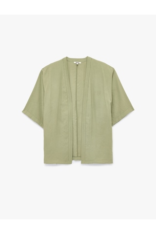 Koton Kısa Geniş Kollu Viskon Kimono Haki 6sak50021pw Haki