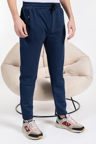 Mutlu City Double Face Kumaş Basic Düz Model Rahat Kalıp Pantolon Kesim Trend Erkek Eşofman Altı-2990-indigo İndigo