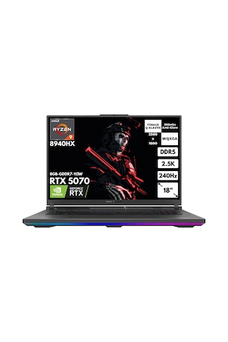 Asus Rog Strix G18 G814PP-S9002HMF11 R9-8940HX 48 GB 4 TB SSD 8 GB RTX5070 18" Wqxga Free Dos Dizüstü Bilgisayar