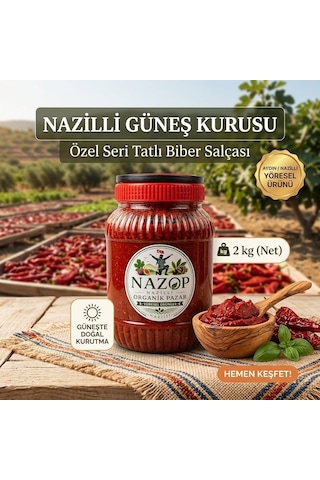 Nazop Nazilli Güneş Kurutma Tatlı Biber Salçası 2 Kg
