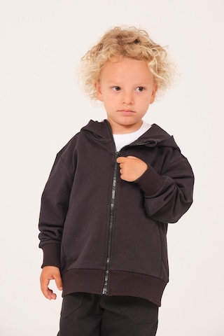 Zeyland Unisex Çocuk Basic Kapüşonlu Ceket - Siyah Siyah