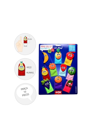 Tox Meyveler 10 Parça Parmak Kukla. Eğitici Oyuncak T105
