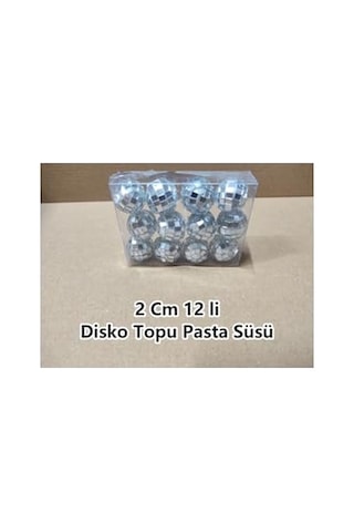 Bp Bizden Pastacılık Disko Topu Pasta Süsü 2 Cm 12 Li Çok Renkli