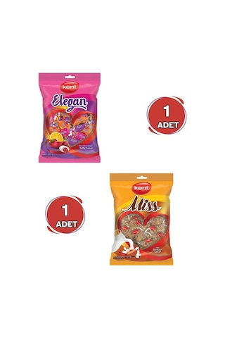 Kent Elegan Bayram Şekeri 375g & Misbon Sütlü Bayram Şekeri 375g - 2 Adet 6'li Paket