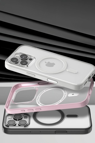 Venco - 483 - Apple iPhone Uyumlu 16 Pro Max Joly Magsafe Kapak - Glblseme - - Siyah Sıyah