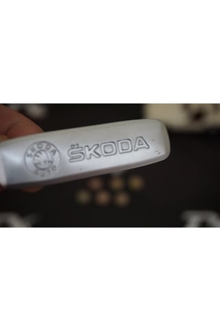 Skoda Logo Krom Metal Paspas Vidalı Logo 4 Lü Set