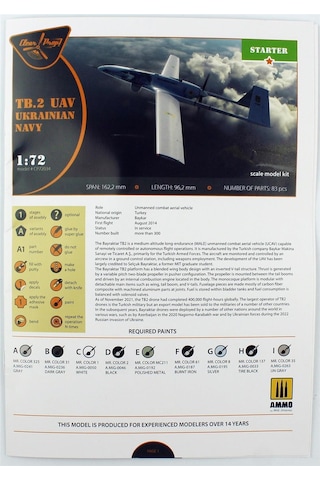 Clear Prop Models 72034 1/72 Ölçek, Tb.2 Uav Ukrayna Donanmas, Silahlı İnsansız Hava Aracı, Plastik Model Kiti-55951