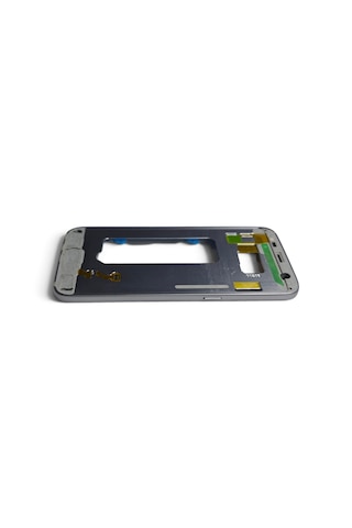 G930 Orta Kasa Galaxy S7 Uyumlu Siyah Renk Orta Kasa Çerçeve + Ses Açma On Off Tuş Plastik Kamera Camı Koyu Gri Gri - Siyah