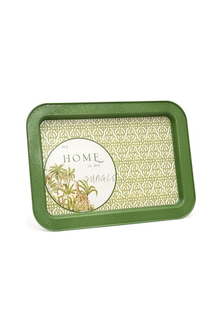 Forrest Green Home Desenli Grande Metal Tepsi, 31 X 43 Cm