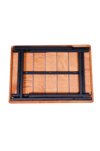 Alin Metal Katlanır Ahşap Kamp Ve Piknik Masası Kahverengi - Siyah