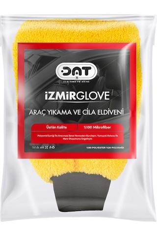 Dat35 İzmirglove Sarı Mikrofiber Oto Yıkama Ve Araç Pasta Cila Eldiveni