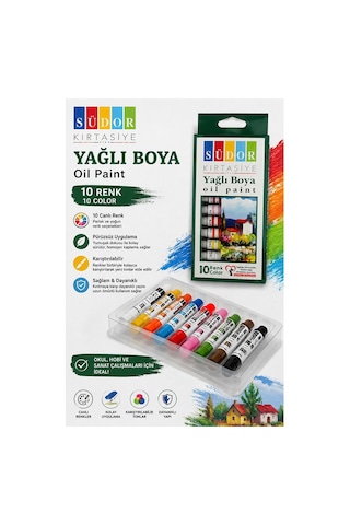 Yağlı Boya 10 Renk 9 Ml 1 Paket Südor Yağlı Boya Seti 10 Lu Ahşap Tuval Taş Ağaç Boyamalar İçin İdea Boyama Seti Çok Renkli