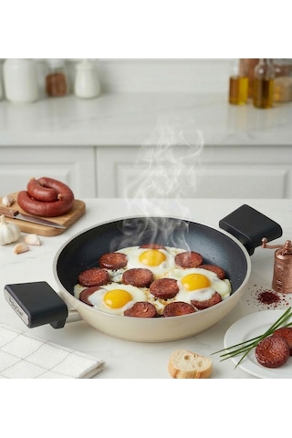 Vista Seramik Yumurta,sucuk,omlet Sahan 22 Cm Siyah Gümüş