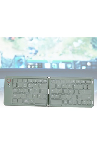 Xindoker Yeşil Katlanabilir Bluetooth 5.1 Klavye - 3 Sisteme Uyumlu, 67 Tuş, 180mah Pil, Makaslı Anahtar, Taşıma Kolu li - Cep Telefonu, Tablet, Dizüstü Bilgisayar İçin Portatif