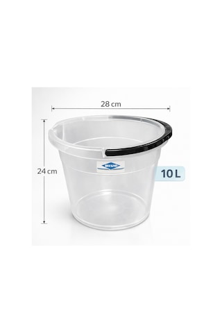 Wespa 2 Li Temizlik Seti 10 L Şeffaf Saplı Kova + 1750 Ml Şeffaf Maşrapa