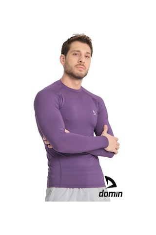 Hnc Sport Erkek Uzun Kol Mor Ter Tutmaz Fit Compression Spor Body Tshirt