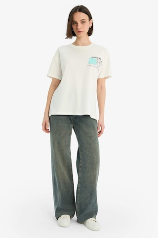 DeFacto Coool Oversize Geniş Kalıp Bisiklet Yaka Baskılı Kısa Kollu Tişört F2241AX25SMWT32