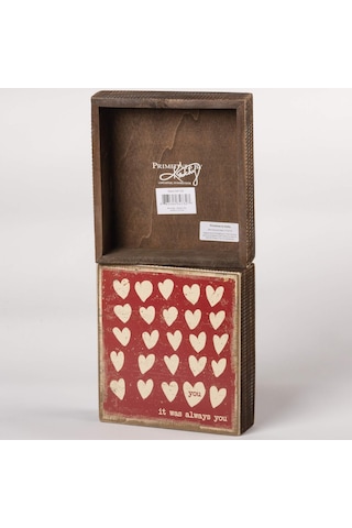 Lexroo 34732 Rustik Esinlenmiş Ahşap Kutu Tabelası, 15 X 15 Cm, It Was Always You Standart
