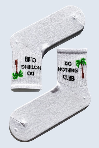 Carnaval Socks 7'li Yazılı Desenli Renkli Tasarım Çorap Seti Beyaz