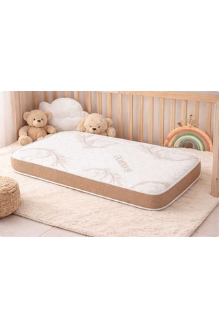 Royalyat Bamboo Bebek Yatak Bambo Bebek Yatak Ortopedik Çocuk Yatağı Anne Yanı Beşik Yatağı , 70x120