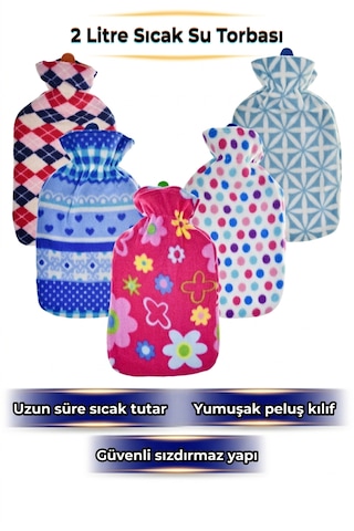 Peluş / Polarlı Kılıflı Sıcak Su Torbası 2 L