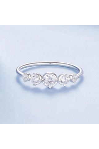 Bsr620 S925 Sterling Silver Platinum-plated Shining Zircon Ring 8 Çok Renkli