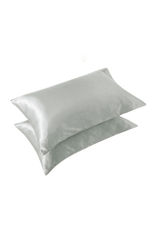 Güzellik Yastığı %100 Ipek Saten 2 Adet Luxury Yastık Kılıfı Silv