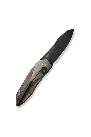 We Knife Solid Polished Bead Blasted Titanium Integral Handle Polished Bead Blasted Cpm 20cv Blade Blade Çakı Gri
