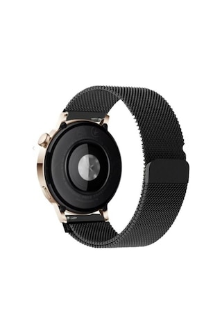 Huawei Watch Gt3 Elegant / Gt2 42mm Uyumlu 20mm Manyetik Milanese Loop Metal Kordon Siyah