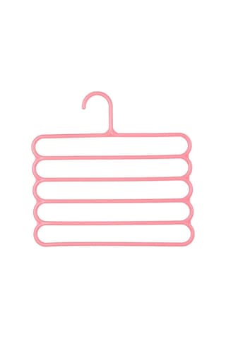 Çok İşlevli 5 Katmanlı Pantolon Askısı Tutucuları Pantolon Askısı Depolama Rafı Elbise Askısı Yerden Tasarruf Sağlayan Gardırop Dolap Düzenleyici Pembe
