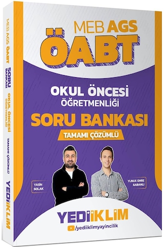 Yediiklim Yayınları Meb Ags Öabt Okul Öncesi Öğretmenliği Tamamı Çözümlü Soru Bankası