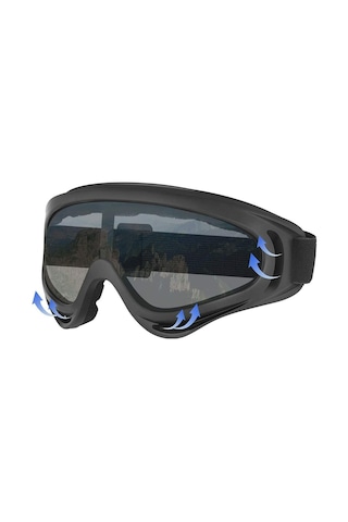 Geeroyoo X400 Motosiklet Gözlüğü - Rüzgar, Toz Ve Kar Korumalı, Uv Filtreli, Anti-parıltı, Uniseks Siyah