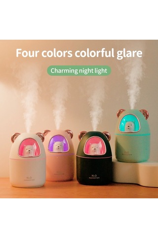Çeşithane Ayıcık Tasarımlı Usb Aroma Difüzör Ultrasonik Hava Nemlendirici Led