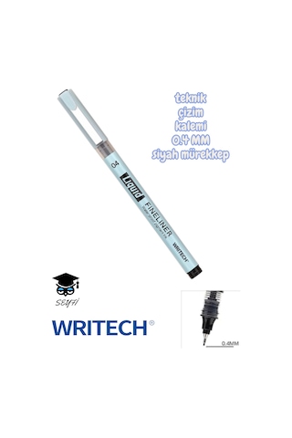 Teknik Çizim Kalemi Siyah Mürekkep Drawing Pencil Metal Klips Çelik Uç