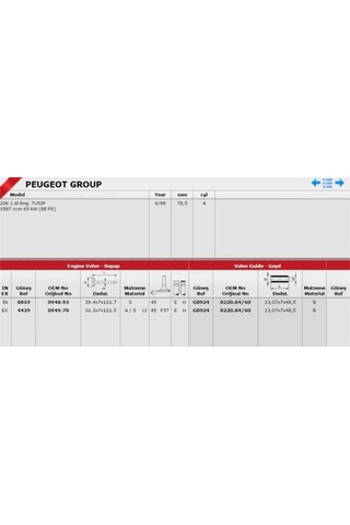 Takım Subap 206 306 08194429-094970-094893