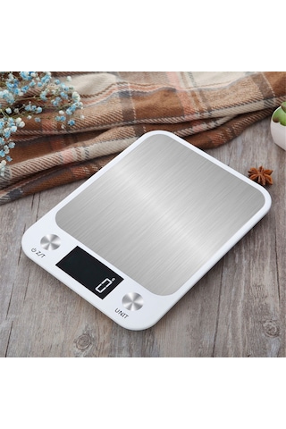 15kg Tartım Gıda Kahve Terazisi Akıllı Elektronik Dijital Terazi-b Beyaz