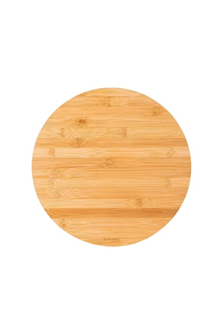 Deconox 36cm Dönerli Bambu Yuvarlak Pizza Ve Sunum Tepsisi, 360 Derece Dönebilen Kahvaltı Sunum, Piz Sku: Smg8690010537324 Açık Mavi