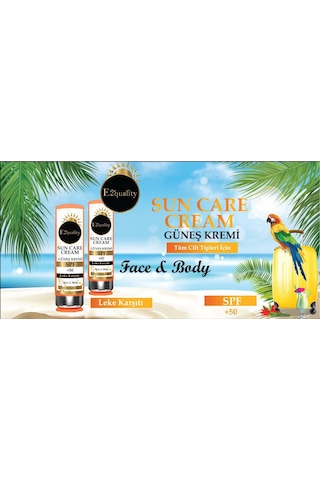 E2'quality Leke Karşıtı Spf 50+ Güneş Kremi Yüz Ve Vücut İçin 100 Ml