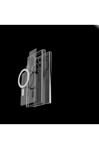 Samsung Galaxy Uyumlu S25 Ultra Kılıf Kalın Silikon Magsafe Kamera Yükseltili Şeffaf Maks Technology
