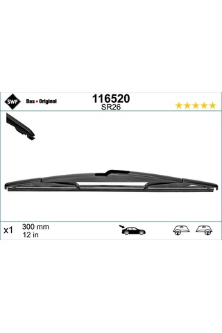 Silecek Süpürgesi - Fiat Ulysse, Grande Punto, Punto, Scudo, Sandero, Duster, Mito - Swf-116520