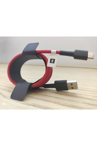 Xiaomi Uyumlu Mı-Type-C-Red 100Cm Type-C Örgülü Şarj Kablosu Kırmı
