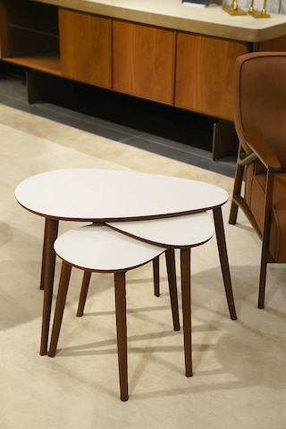 Paris 3'lü Zigon Sehpa &100 Mdf Beyaz