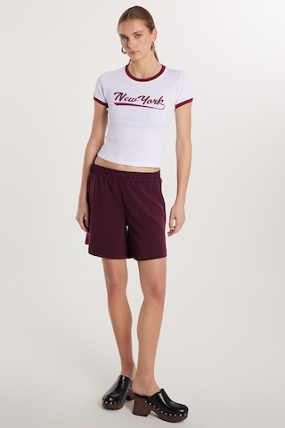 Tudors Kadın Modal Kumaş Relax Fit Rahat Kesim Lastikli Kısa Bordo Şort-33924 Bordo